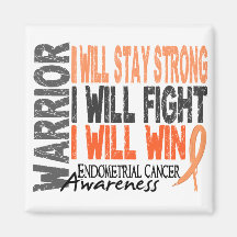 Endometrial Cancer Warrior Refrigerator Magnet