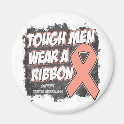 Endometrial/Uterine Cancer Tough Men Wear A Ribbon Fridge Magnets