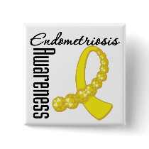Endometriosis Awareness Gemstone Ribbon Buttons