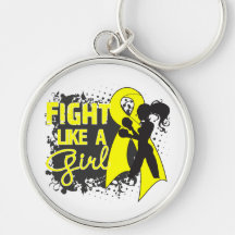 Endometriosis Fight Like A Girl Grunge Key Chain