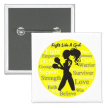 Endometriosis Fight Like A Girl Warrior Collage Pins