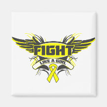 Endometriosis Fight Like a Girl Wings.png Magnets