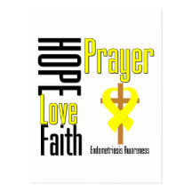 Endometriosis Hope Love Faith Prayer Cross Post Card