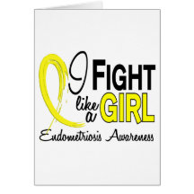 Endometriosis I Fight Like A Girl 10.1 Greeting Cards