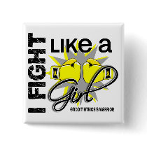 Endometriosis I Fight Like A Girl 13.2 Pinback Button
