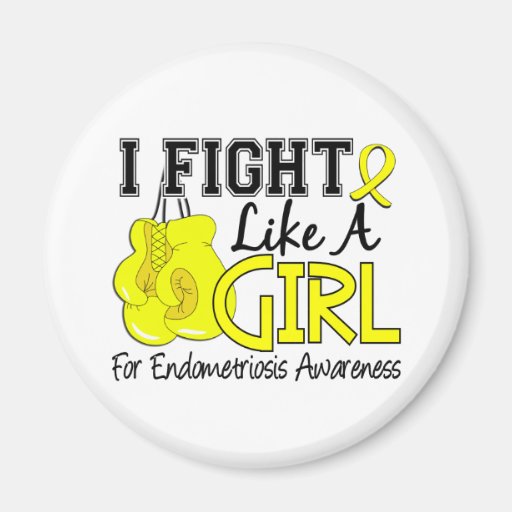Endometriosis I Fight Like A Girl 15.5 Fridge Magnet