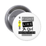 Endometriosis Label Logo I Fight Like A Girl buttons