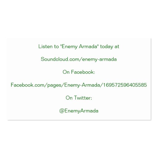 Enemy Armada Promotion Card Business Card (back side)