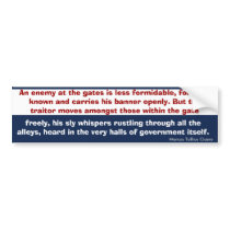Enemy v Traitor in Government (Cicero) bumper stickers by OBumper Enemy v Traitor in Government (Cicero) bumper stickers