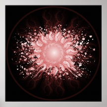 Energy Ball Line Art - Red Print