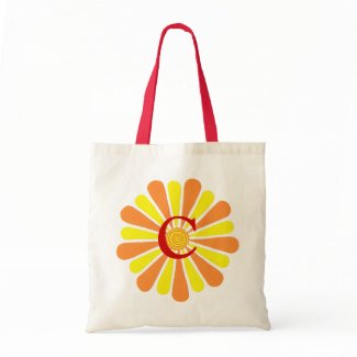 Energy Burst Bridesmaid Monogram tote bags bag