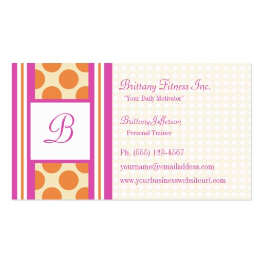 Energy Dots Stripes Personal Trainer Business Card