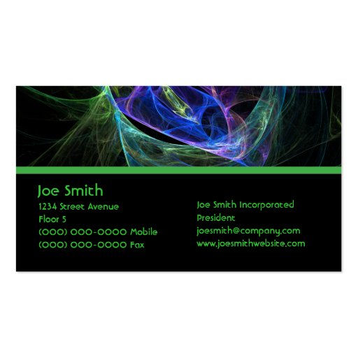 Energy Fractal Business Card Templates (front side)
