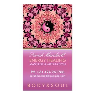 Energy Healing Holistic Peach Pink Business Card