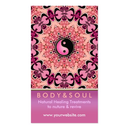 Energy Healing Holistic Peach Pink Business Card (back side)