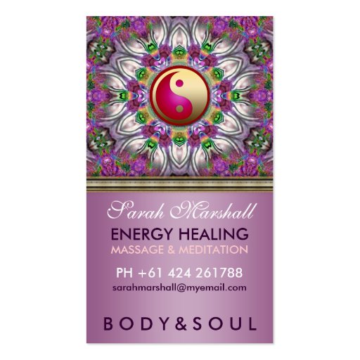 Energy Healing Holistic Pearl Star Business Card (front side)