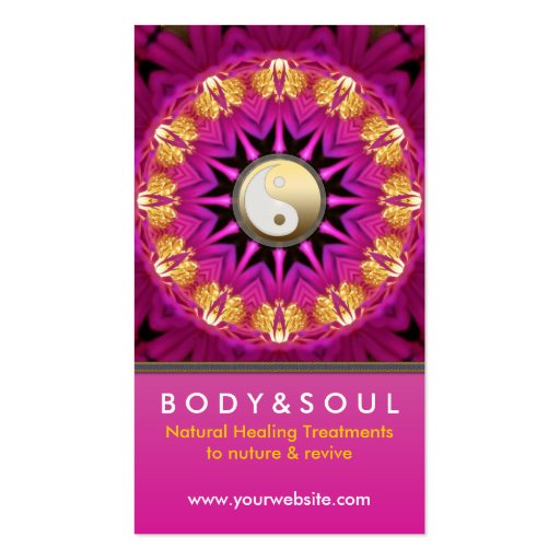 Energy Healing Holistic Pink Gold Business Card (back side)