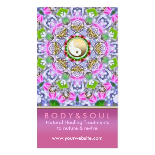 Energy Healing Holistic Pink Sparkle Business Card (back side)