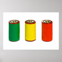 energy management concept - green, red and yellow poster