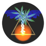 Energy travel up the spine, blossom at the right round stickers