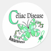 Enfermedad celiaca de la mariposa 2 del vitral etiqueta