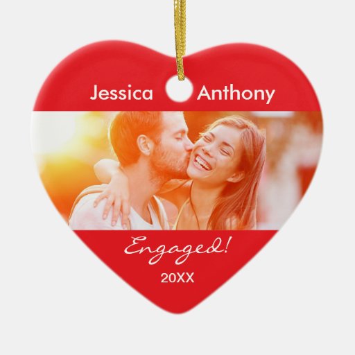 engaged christmas photo ornament zazzle engaged christmas photo ornament zazzle