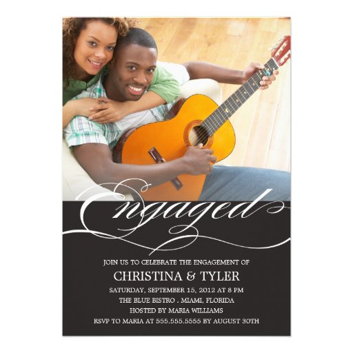 ENGAGED! | ENGAGEMENT PARTY INVITATION (front side)