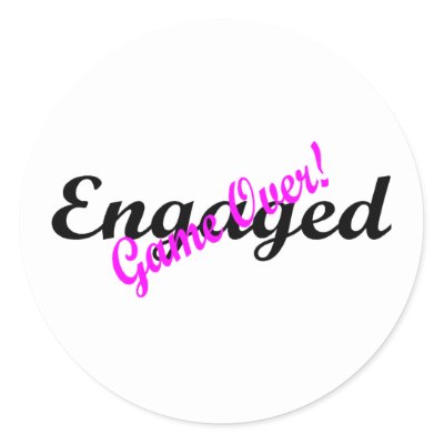 Engaged Game Over Round Stickers