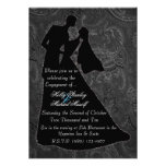 Engagement anouncement black chic fancy pretty personalized invites