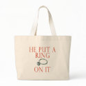 Engagement Bride Tote Bag bag
