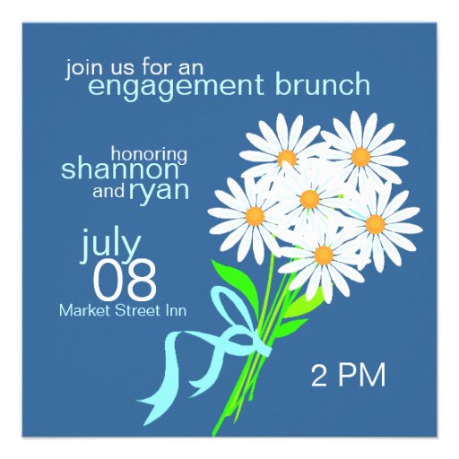 Engagement Brunch Invitations {Blue} (front side)