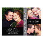 Engagement Collage Save The Date Card - Gray invitations