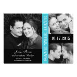 Engagement Collage Save The Date Card - Turquoise invitations