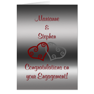 Engagement Congratulations, entwined Maori hearts Greeting Card