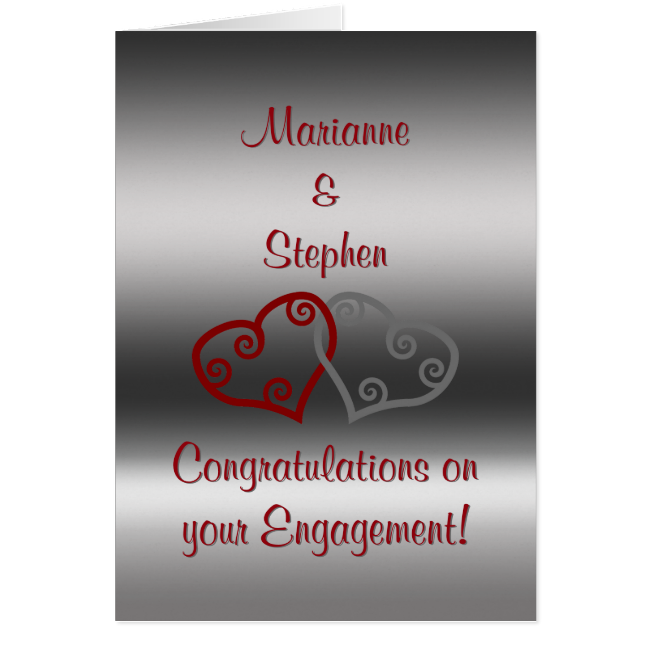 Engagement Congratulations, entwined Maori hearts Greeting Card