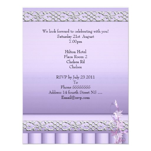 Engagement Elegant Soft Pretty Lilac Floral Personalized Announcement