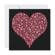 Engagement Invite Black Pink Dream Roses Heart invitation