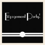 Engagement  Party Art Deco Black and White invitations