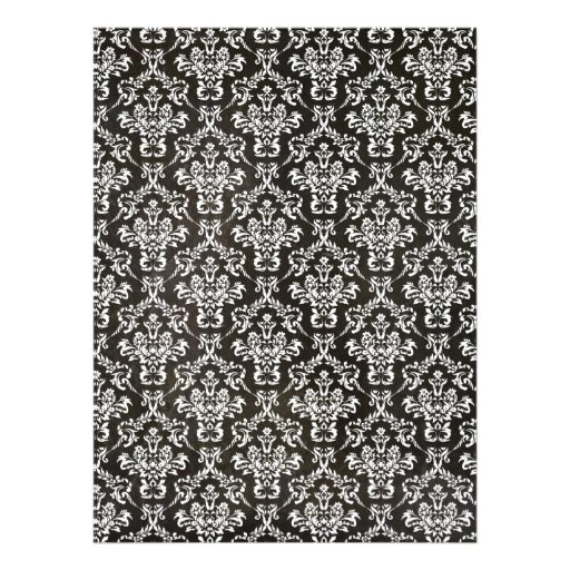 Engagement Party Black Night Damask Photo Invite