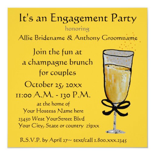 Engagement Party Champagne Toast Card Zazzle