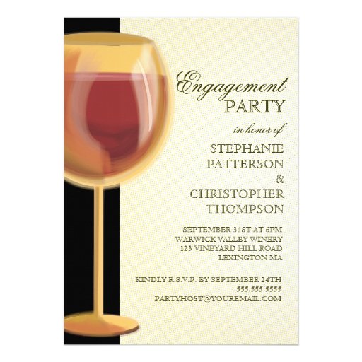 Engagement Party Elegant Wine Themed Invitation