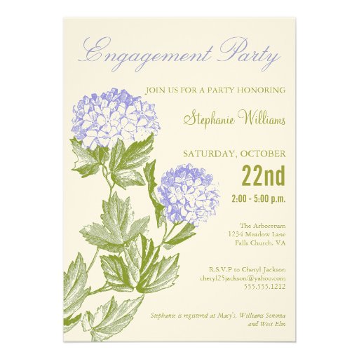 Engagement Party  Invitation - hydrangeas
