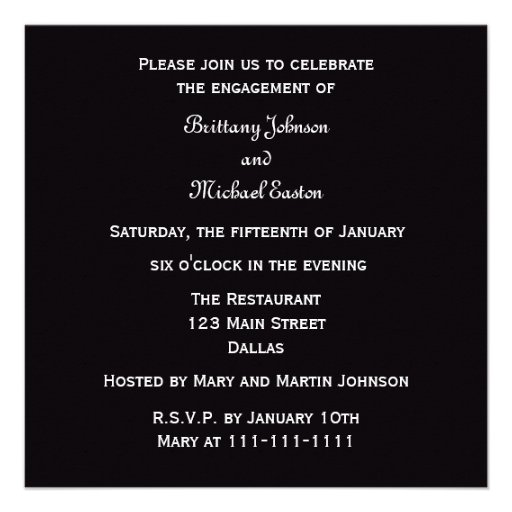 Engagement Party Invitation -- Pink Roses