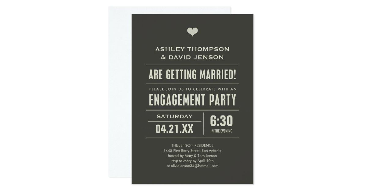 Engagement Party Invitations Zazzle