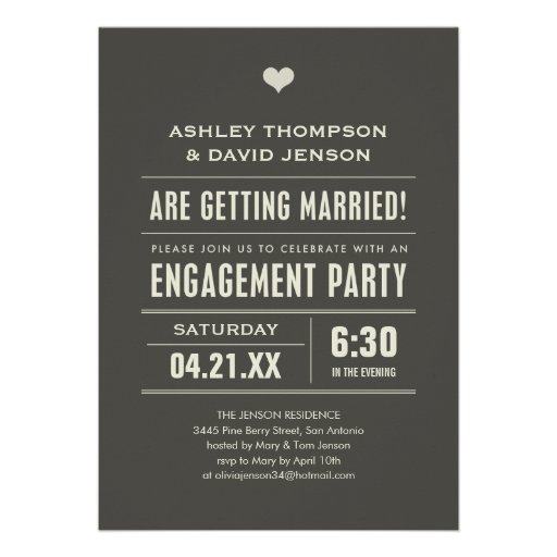 Engagement Party Invitations (front side)