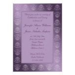 Engagement Party Invite Purple Metallic Damask