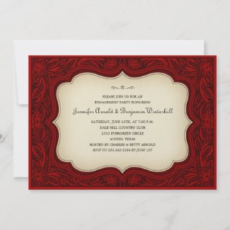 Engagement Party Ranch Style Maroon Invitations invitation