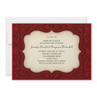 Engagement Party Ranch Style Maroon Invitations invitation