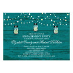 Engagement Party Rustic Wood Mason Jar and Lights invitations