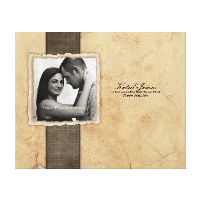 Engagement Photo Rustic Vintage Wedding Stretched Canvas Prints